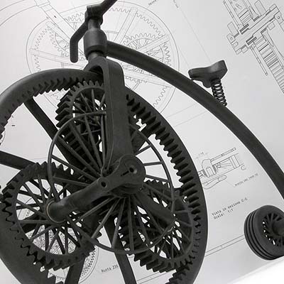 Biciclo vintage con meccanica di precisione in stampa 3D