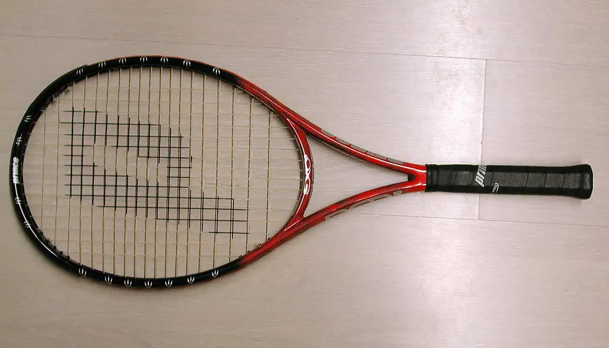 Prince 3D printed tennis racket scale 1:1 model with frame, bumper, inserts