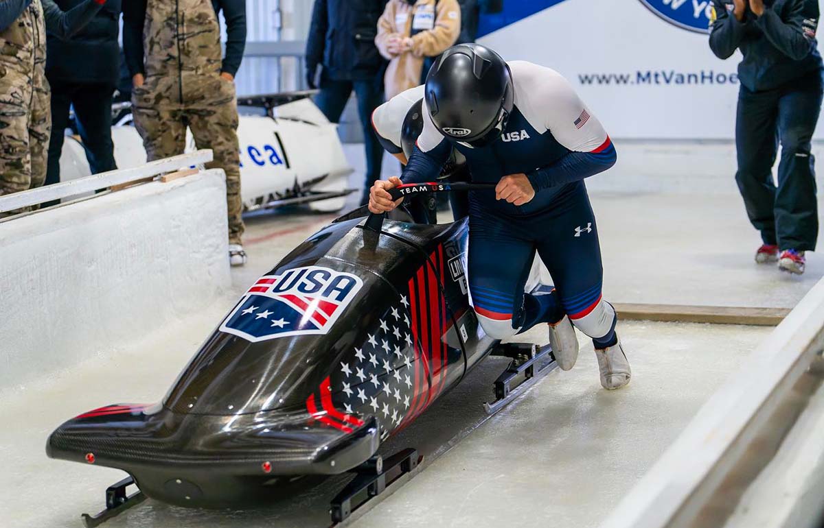 USABS team at the IBSF North American Cup (NAC), Mt. Van Hoevenberg, for the first outdoor competition of the 2023/2024 sliding season. Source: IG USABS